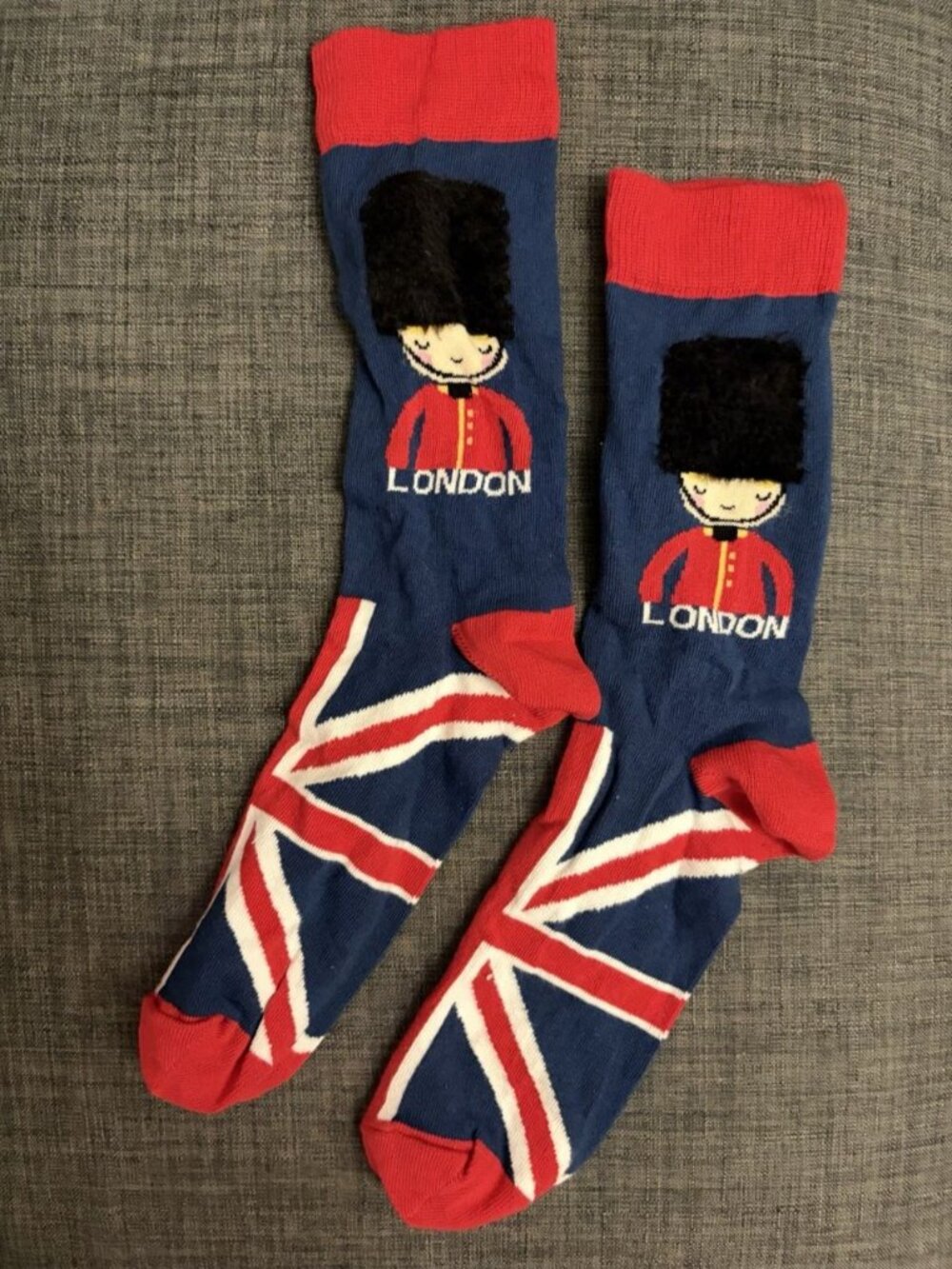 London England Souvenir Crew Socks Union Jack British Guard Novelty Socks